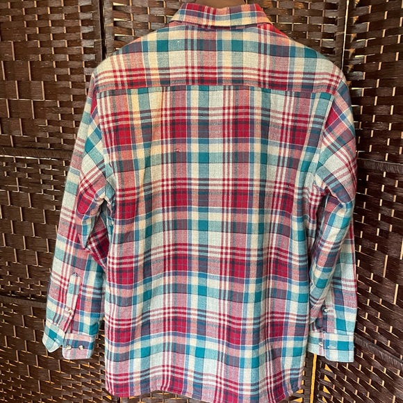 Trails End Vintage Plaid Blended Wool Quilted Button Up - Size Mens Large - Picture 6 of 7